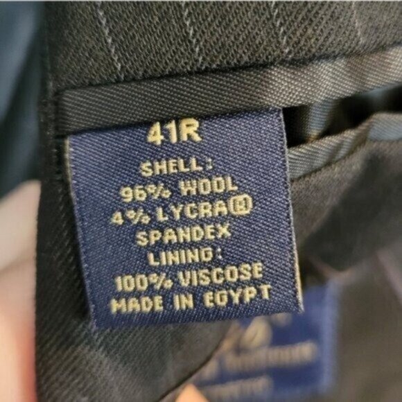 346 Brooks Brothers Wool Blend Pin Striped Blazer Jacket Black - Picture 4 of 7